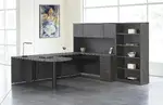 U Shaped Peninsula Desk with Bookcase