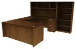 U Shaped Desk with Bookcase