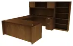 U Shaped Desk with Bookcase