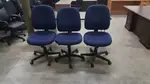 Blue Armless Rolling Office Task Chairs