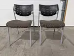 Black Plastic Back with Brown Fabric Seat Stacking Guest Chair