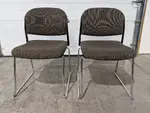 Brown Stacking Guest Chair with Sled Base