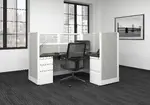 L Shaped Cubicle with Power