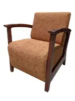 Orange Guest Chair with Wood Frame 