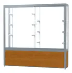 Display Case with Wood Grained Vinyl Base - 72 x 66