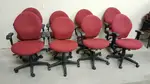Red Adjustable Rolling Office Chairs