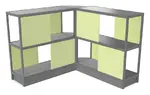 Wood Shelving Unit with Acoustic Panels - 93 x 50