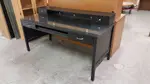 Black Desk with Glass Top and Hutch
