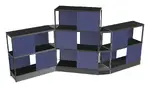 Open Wood Shelving Unit with Acoustic Panels - 160