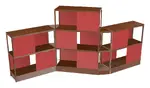 Open Wood Shelving Unit with Acoustic Panels - 160