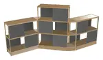 Open Wood Shelving Unit with Acoustic Panels - 160 x 72