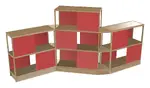 Open Wood Shelving Unit with Acoustic Panels - 160 x 72