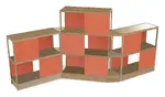 Open Wood Shelving Unit with Acoustic Panels - 160 x 72