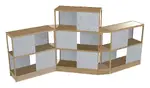 Open Wood Shelving Unit with Acoustic Panels - 160