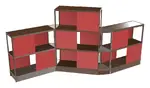 Open Wood Shelving Unit with Acoustic Panels - 160