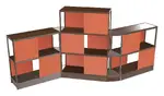 Open Wood Shelving Unit with Acoustic Panels - 160 x 72