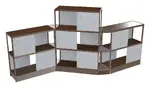 Open Wood Shelving Unit with Acoustic Panels - 160