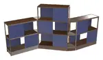 Open Wood Shelving Unit with Acoustic Panels - 160