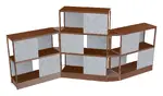 Open Wood Shelving Unit with Acoustic Panels - 160 x 72