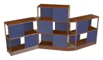 Open Wood Shelving Unit with Acoustic Panels - 160