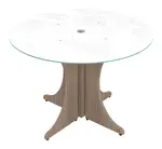 Round Conference Table with Glass Top