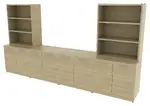 Credenza Wall Unit with Open Shelf Storage