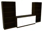 Storage Cabinet Credenza with Bookcases