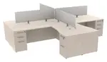 4 Person Desk with Privacy Panels