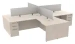 4 Person Desk with Divider Panels