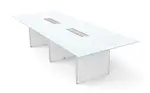 Glass Conference Table with Laminate Base