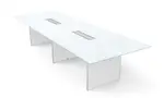 Glass Conference Table with Laminate Base