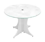 Round Conference Table with Glass Top