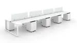 8 Person Workstation with Privacy Panels