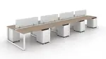 8 Person Workstation with Privacy Panels