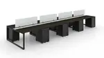 8 Person Workstation with Privacy Panels