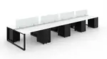 8 Person Workstation with Privacy Panels