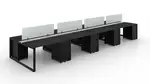 8 Person Workstation with Privacy Panels