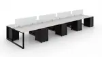 8 Person Workstation with Privacy Panels