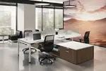 4 Person Desk with Side Storage