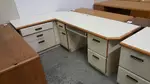 L Shape Desk with Matching Storage Cabinet
