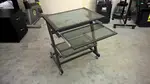 Rolling Glass Computer Desk