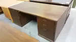 Large Wood Desk with Matching Storage Credenze