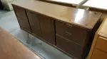 Large Wood Desk with Matching Storage Credenze