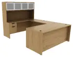 U Shaped Desk with Hutch