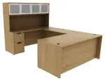 U Shaped Desk with Hutch