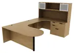 U Shaped Peninsula Desk with Hutch