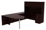 U Shape Peninsula Desk with Hutch