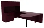 U Shape Peninsula Desk with Hutch