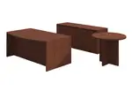 Bow Front Desk with Lateral Credenza and Table