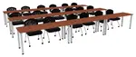 Three Rows of Training Tables - Square Legs